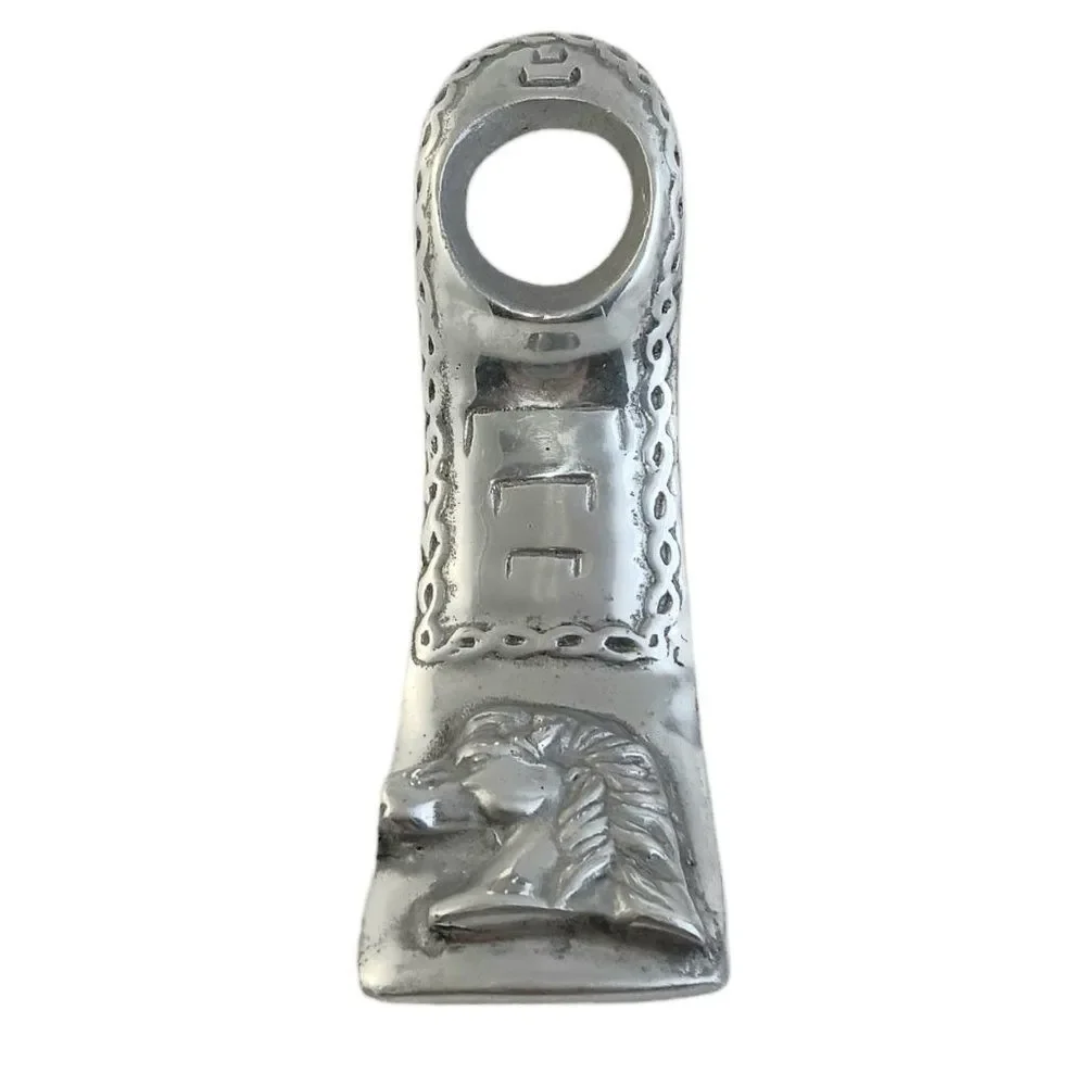 Pewter Horse Wine Bottle Holder Suspended Gravity Balancing
